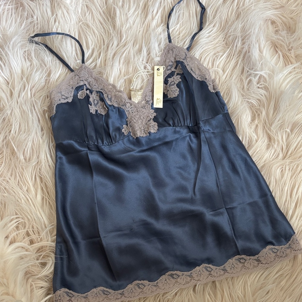 Gold Hawk silk lace camisole top